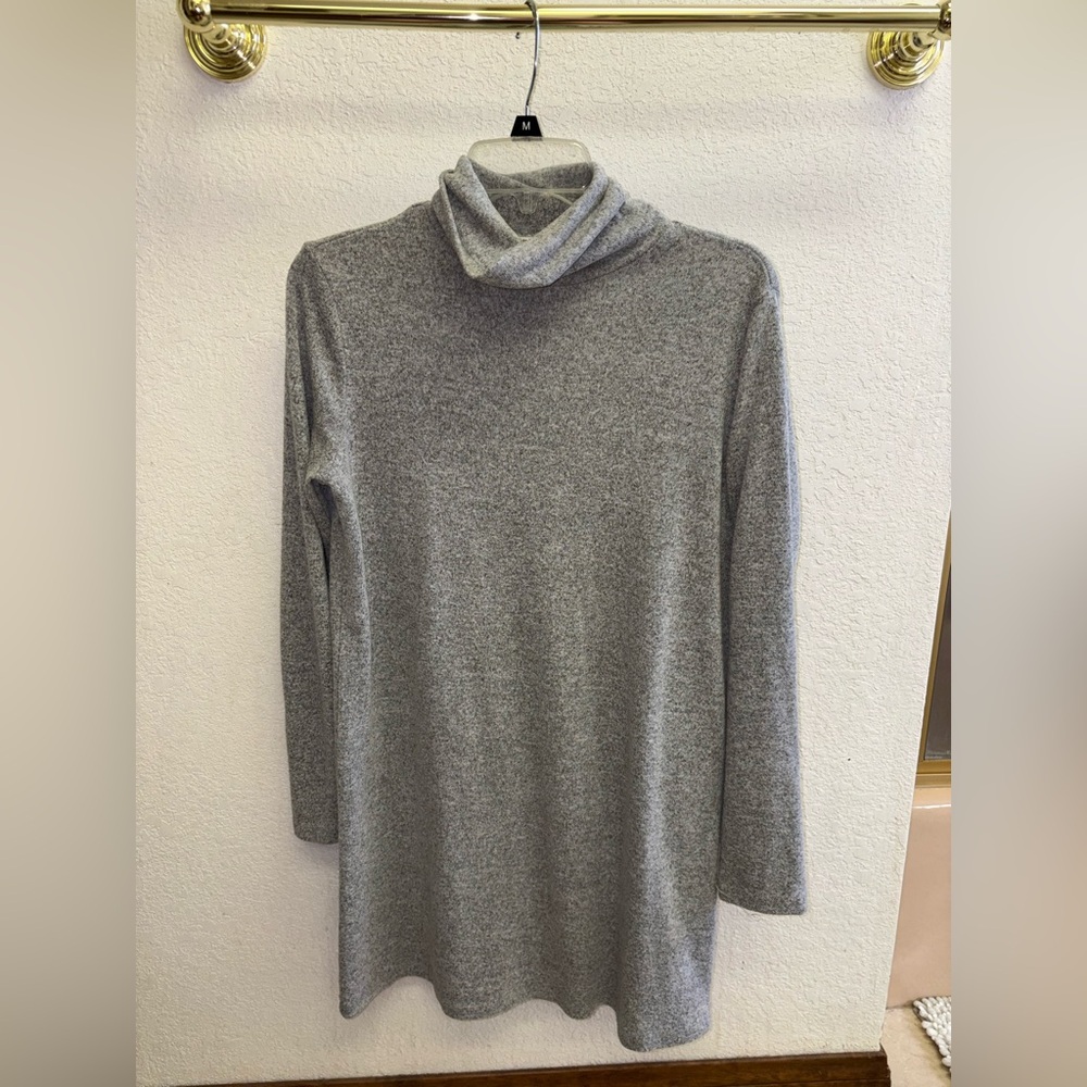 Stradivarius Heather Gray Cowl Neck Sweater dress